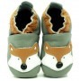 Chaussons cuir souple Renard Gris
