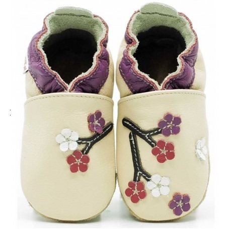 Chaussons cuir souple Jardin Japonais