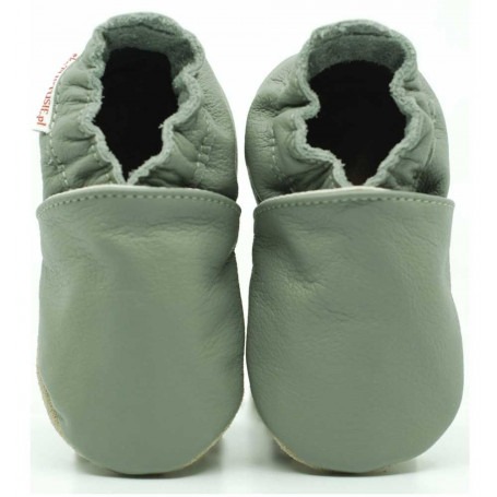 Chaussons bébé en cuir souple bleu - wkhdeco