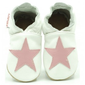 Chausson Bebe pour Fille en cuir rose clair