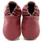Chaussons cuir fille Rose