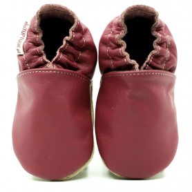 Chaussons cuir fille Rose