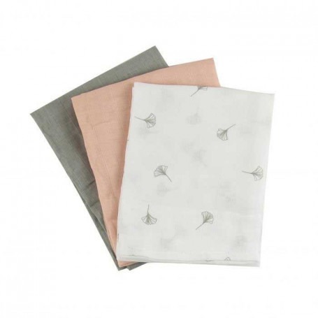 Set de 3 langes mousseline bio 70 x 70 cm - Popsie, Gigi & Louli