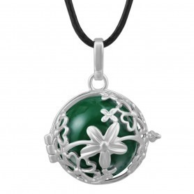 Bola cage Fleurs vertes