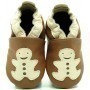 Chaussons cuir souple Biscuit