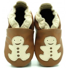 Chaussons cuir souple Biscuit