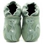 Chaussons cuir souple Chat Gris