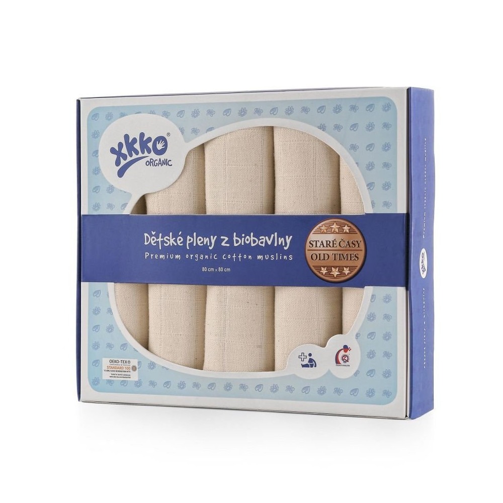 ▷ Grand lange bébé en coton bio blue Made in France