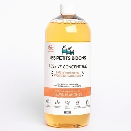 Lessive liquide Fleurs Blanches made in France - Les Petits Bidons