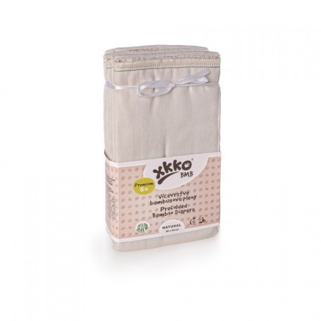 Lot de 6 Langes prépliés Bambou - XKKO