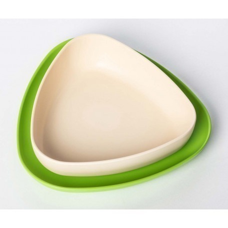 Set de deux assiettes bébé en bioplastique - Vert/Blanc - eKoala