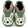 Chaussons cuir souple Lapin rose