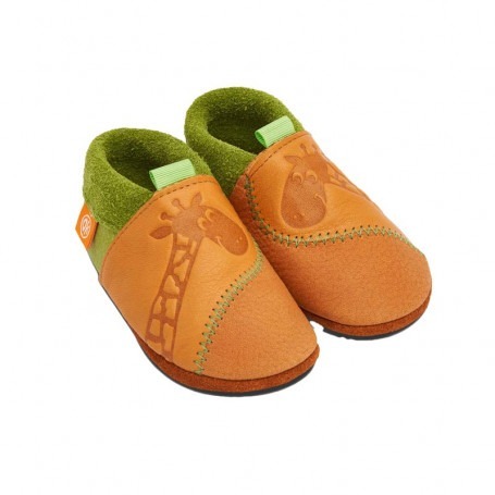 Birdie, chaussons enfant, cuir souple écologique, orangenkinder