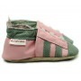 Chaussons cuir souple Basket rose