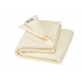 Couverture bébé laine tricotée nid d'abeille - Disana