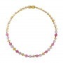 Collier bébé Ambre & Pierres naturelles - Lemon Quartz Rose Calcédoine - Irréversible