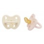 Lot de 2 Tétines caoutchouc 0-3 mois - Powder Pink & Milky White - Hevea