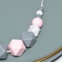 Collier d'allaitement ou de portage en silicone - rose gris Marbre