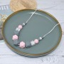 Collier d'allaitement ou de portage en silicone - rose gris Marbre