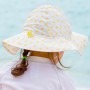 Chapeau bébé anti UV à large bord Tortues et Fleurs