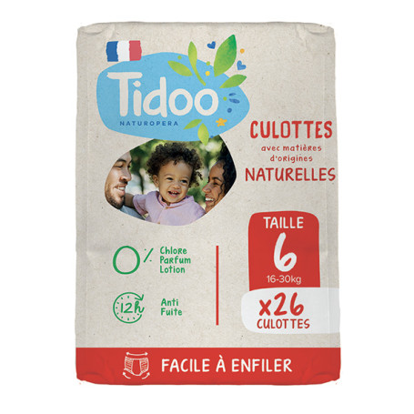 TIDOO - T6 - 26 Couches Culottes d'apprentissage écologiques (16-30kg)