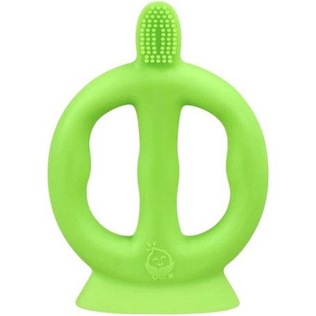 Brosse à dents d'apprentissage en silicone - Verte - 9 à 18 mois