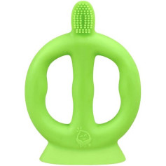 Brosse à dents d'apprentissage en silicone - Verte - 9 à 18 mois