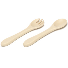 Ensemble fourchette et cuillère en silicone - Sable