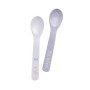 Cuillères pour bébé en silicone lot de 2 - Éléphant Lilas