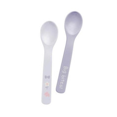 Cuillères pour bébé en silicone lot de 2 - Éléphant Lilas