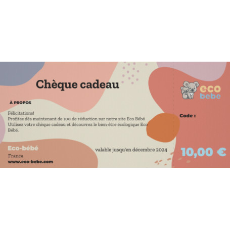 Félicitation! Chèque Cadeau de 10€ à utiliser lors de votre prochaine commande !