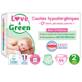 Couches hypoallergéniques et écologiques T2 - Love & Green