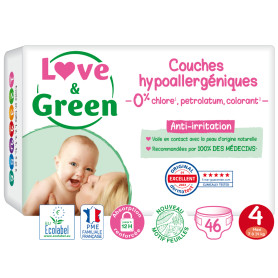 Couches hypoallergéniques et écologiques T4 - Love & Green