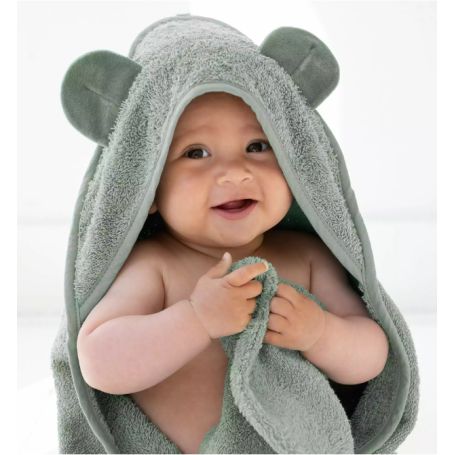 Serviette cape de bain bébé coton bio Mains Libres