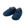 Chaussons bébé cuir souple bleu marine semelles antidérapantes pour filles ou garçons