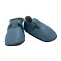 Chaussons bébé cuir souple gris clair semelles antidérapantes pour filles ou garçons