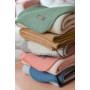 Couverture bébé double face en laine mérinos bouillie DIsana- Coloris au choix