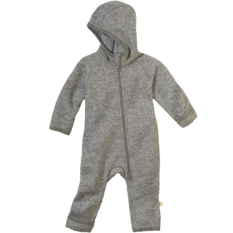 Salopette zippée bébé en laine mérinos bio – Disana - Couleur gris