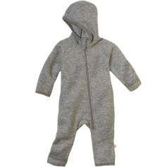 Salopette zippée bébé en laine mérinos bio – Disana - Couleur gris