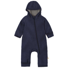 Salopette zippée bébé en laine mérinos bio – Disana - Couleur indigo