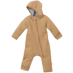 Salopette zippée bébé en laine mérinos bio – Disana - Couleur caramel