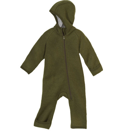 Salopette zippée bébé en laine mérinos bio – Disana - Couleur olive