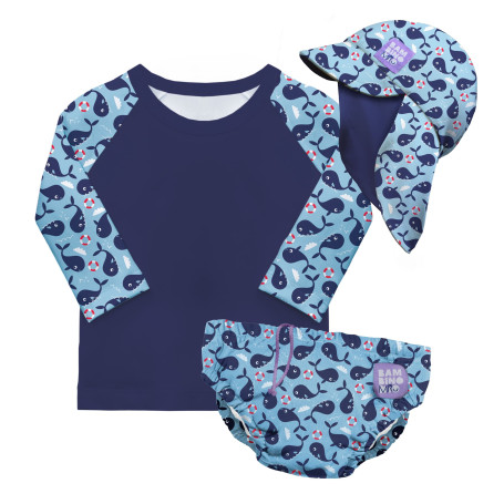 Kit complet de Baignade - Motif Baleines