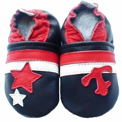 Chaussons cuir souple Marin Chaussons cuir souple Marin