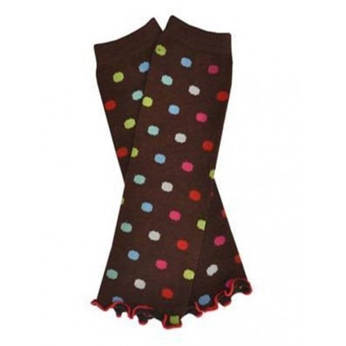 Jambières chocolat / pois multicolores Jambières chocolat / pois multicolores