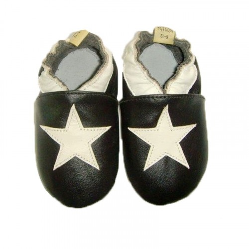 Chaussons cuir souple Etoile blanche Chaussons cuir souple Etoile blanche