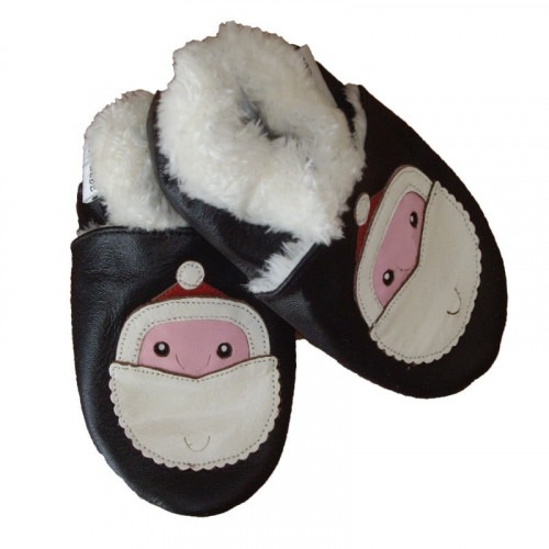 Chaussons cuir souple Fourrés Père noël Chaussons cuir souple Fourrés Père noël