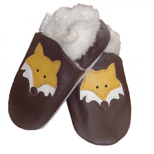 Chaussons cuir souple Fourrés P'tit loup Chaussons cuir souple Fourrés P'tit loup