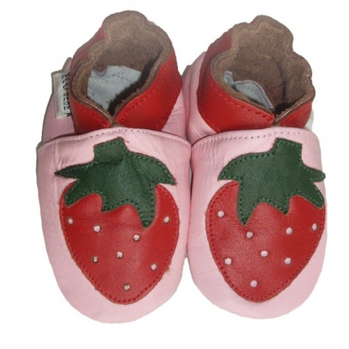Chaussons cuir souple fraises Chaussons cuir souple fraises