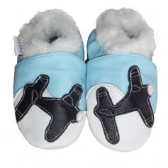 chaussons cuir souple fourrés